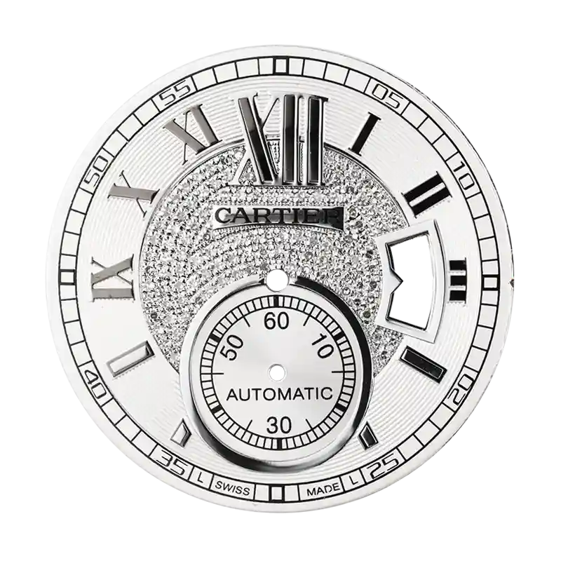 Buy Cartier Calibre de Diamond Pave Custom Dial Unique Design