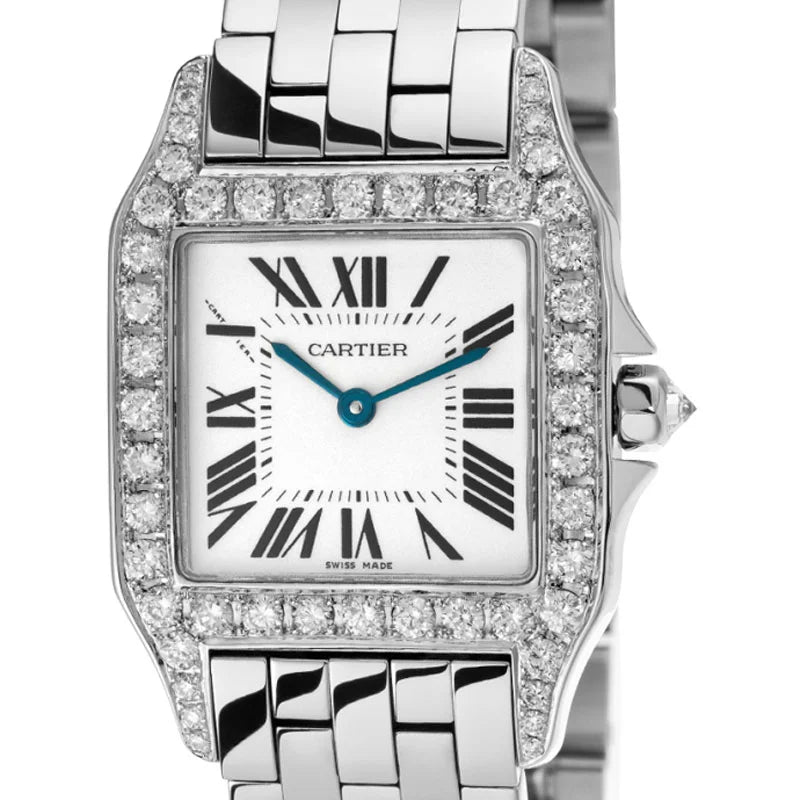 Cartier Demoiselle W25065Z5 with custom diamond set bezel