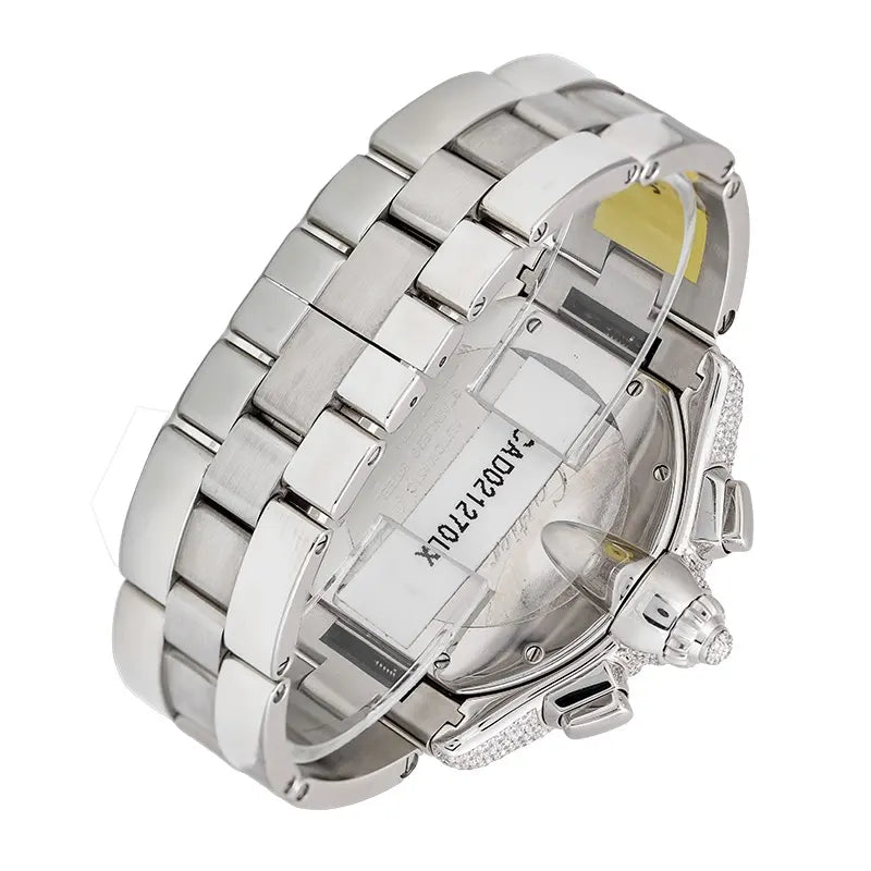 Back view of Cartier Roadster Chronograph XL Custom Diamond Set W62019X6