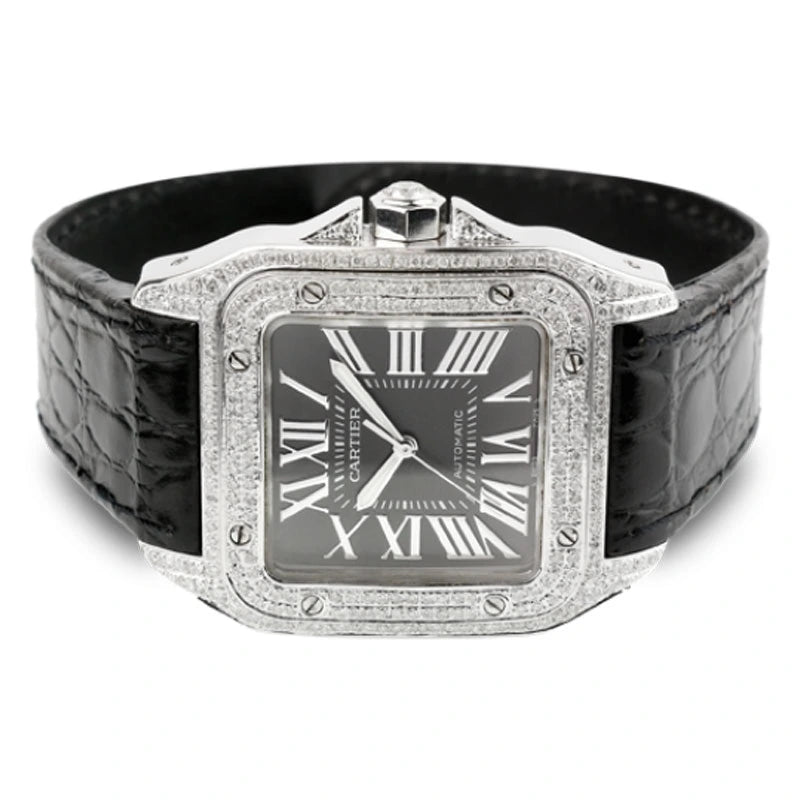 Side view of Cartier Santos 100 L Diamond Set Limited Edition W20073X8