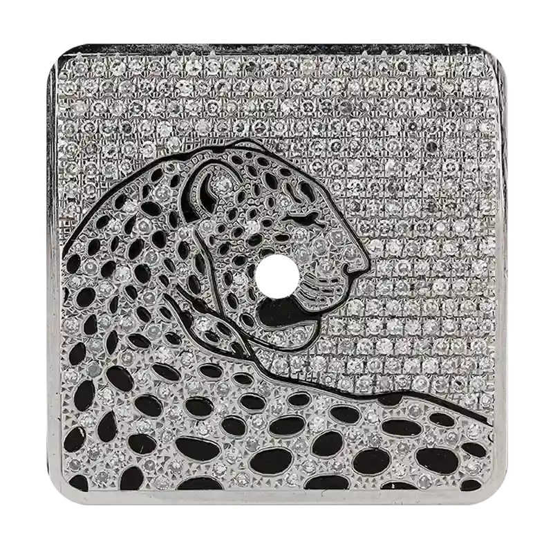 Cartier Santos 100 Large Diamond Pavé Panthère Custom Dial