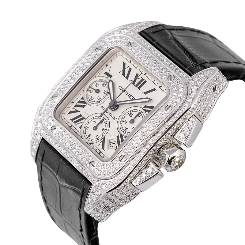 Side view of Cartier Santos 100 XL Chronograph W20090X8