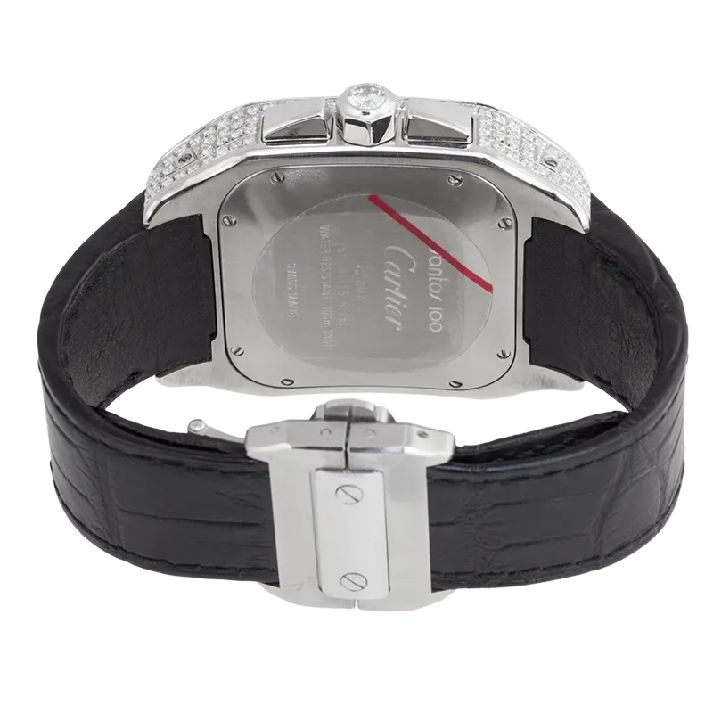 Back case view of Cartier Santos 100 XL Chronograph W20090X8