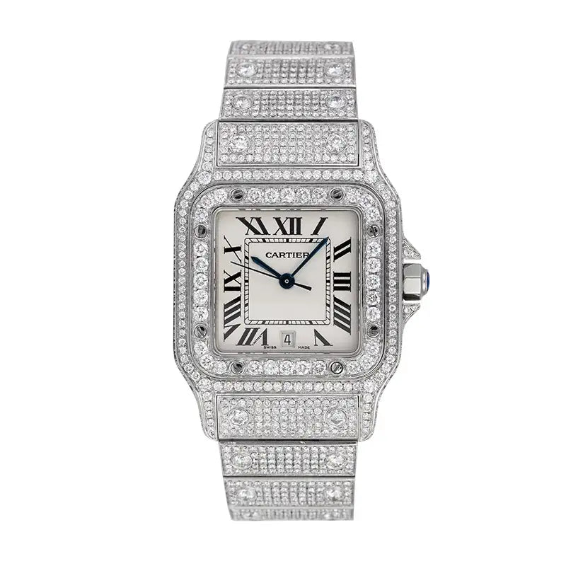 Full view of Cartier Santos Galbèe Medium Custom Diamond Set W20018D6