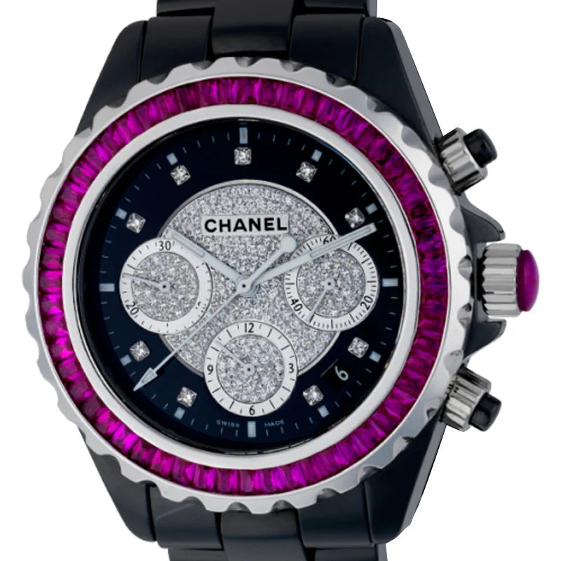 Chanel J12 H0940 T4D0046 Chronograph Diamond Pave Dial