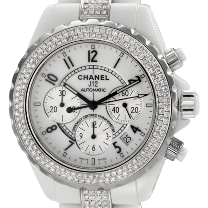 Chanel Chronograph J12 H1007 T4D0056 Ceramic with White Dial