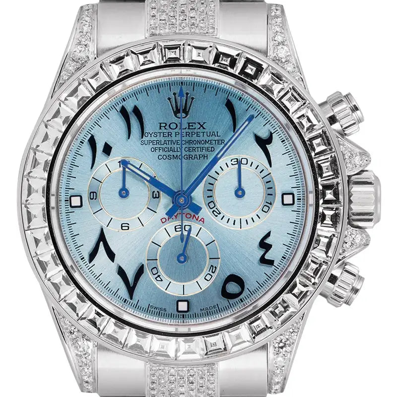 Custom Arabic Rolex Daytona SteelWhite Gold Diamond Set Oyster 116523