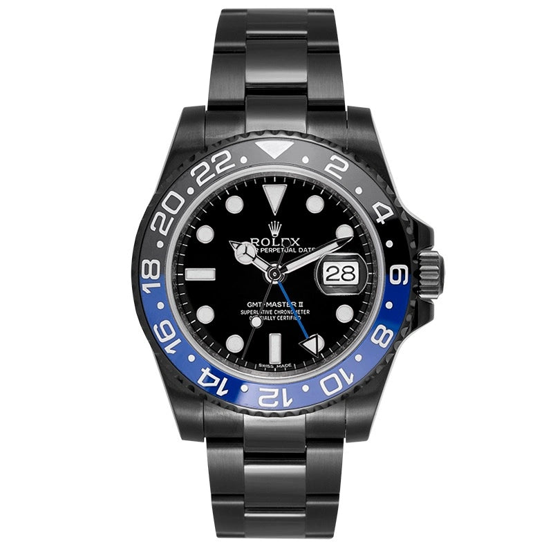 Full view of Custom Black PVD Rolex GMT-Master II 116710BLNR