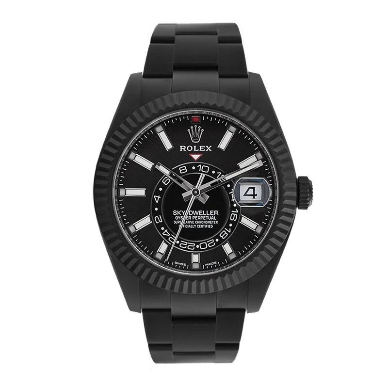 Full view of Custom Black PVD Rolex Sky-Dweller 326934
