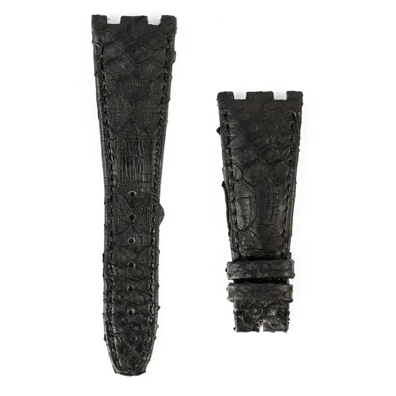Custom black python strap for AP Royal Oak Offshore old style