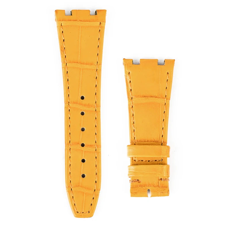 Custom butter alligator strap for AP Royal Oak 15300 15400