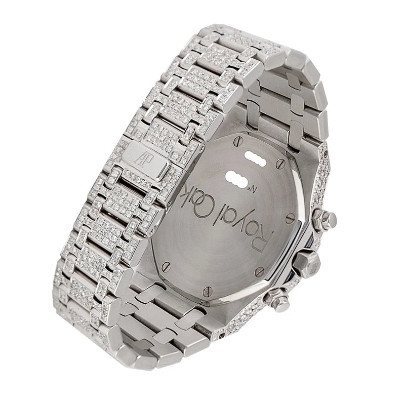 Back case view of Custom Diamond Set AP Royal Oak Panda 39mm Watch 26300ST.OO.1110ST.06