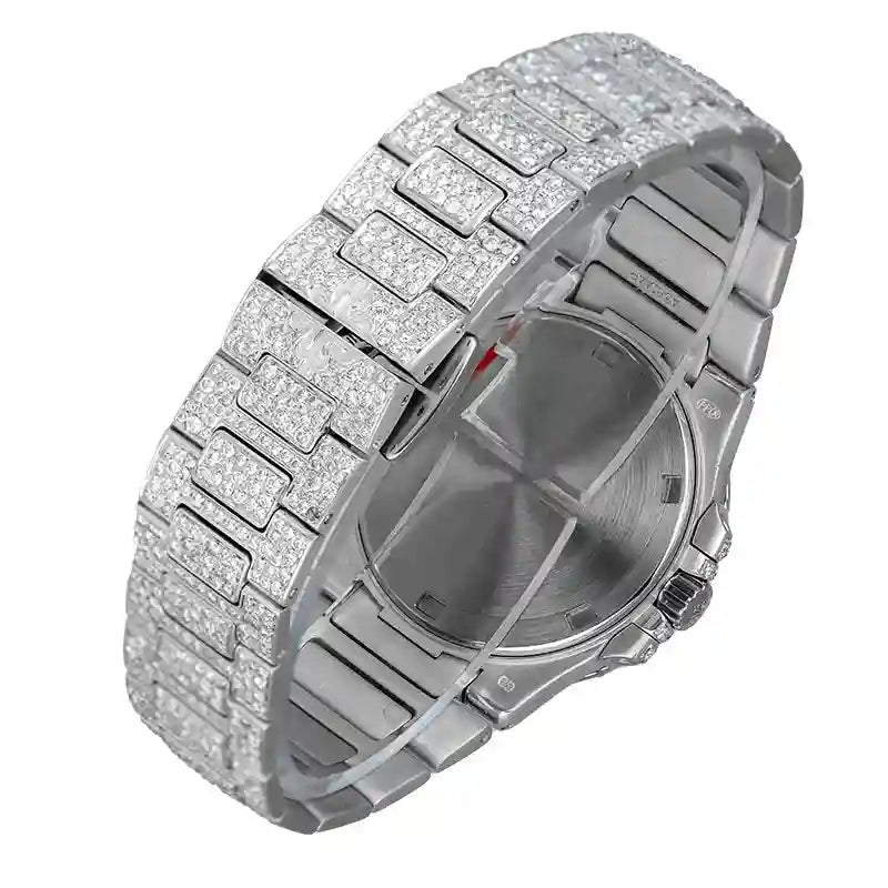 Back view - Custom Diamond Set PP Ladies Nautilus 7011/1G-001 White Gold