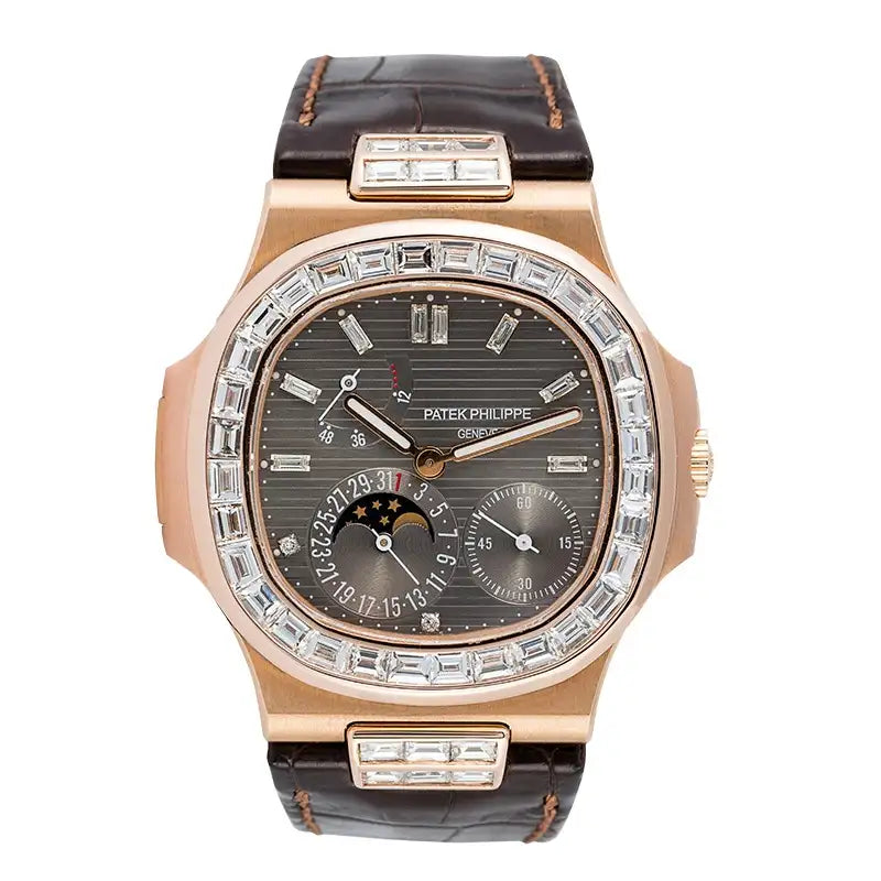 Full view - Custom Diamond Set Patek Philippe Nautilus 5712R Watch