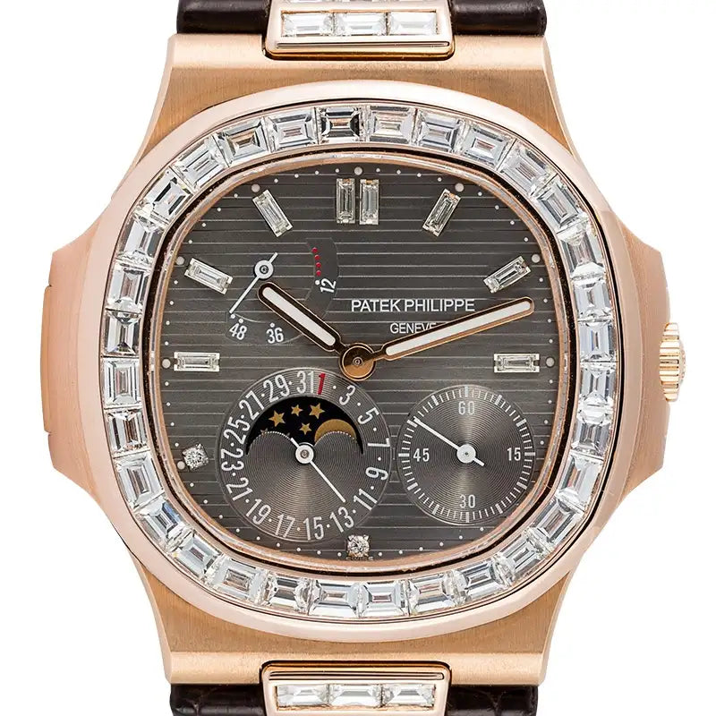 Close up - Custom Diamond Set Patek Philippe Nautilus 5712R Watch