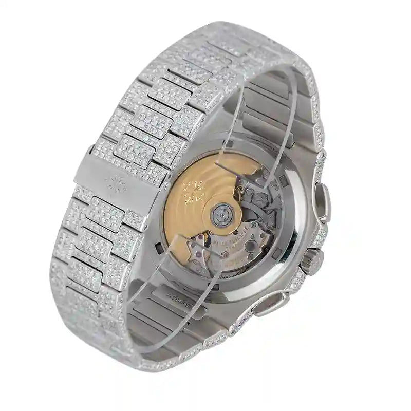Back view - Custom Diamond Set Patek Philippe Nautilus 5990/1A-001