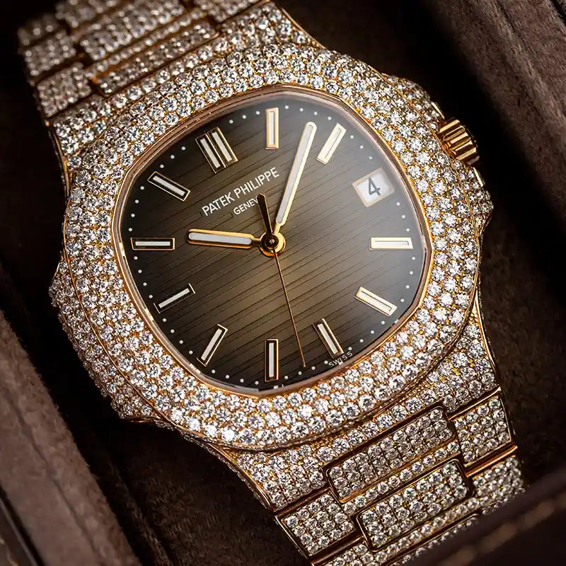 Close-Up view of Patek Philippe Nautilus Rose Gold 57111R Watch
