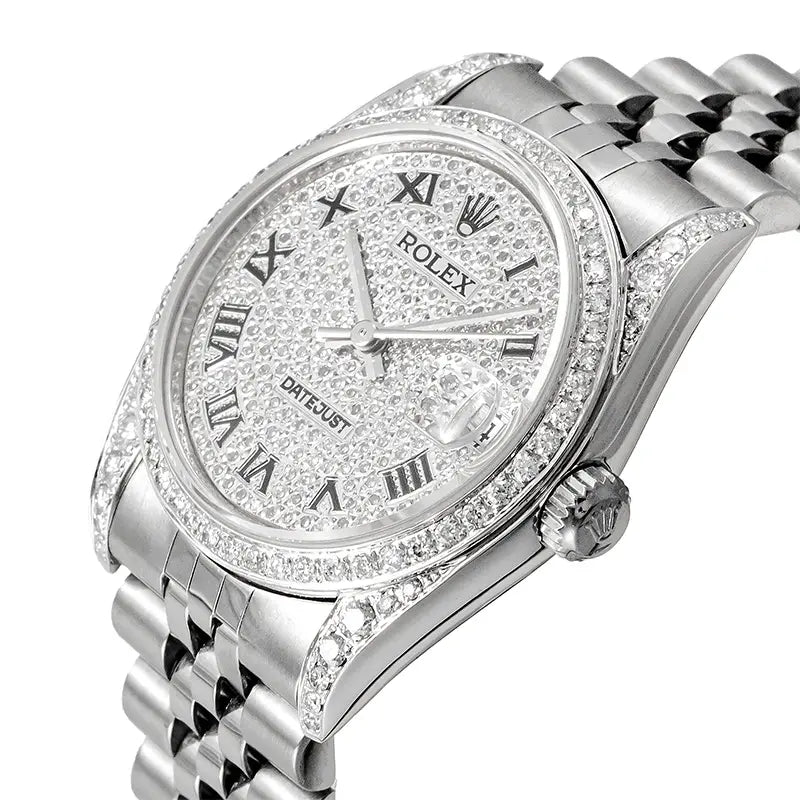 Side view of Rolex Datejust 31mm 78274 watch with automatic movement