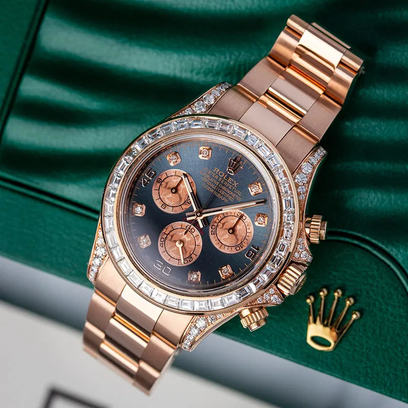 Custom Rolex Daytona 18ct Everose Gold Diamond Set watch