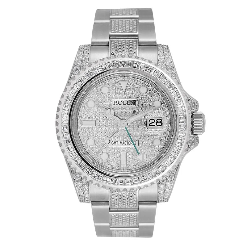 Full view - Custom Diamond Set Rolex GMT-Master II 116710LN Watch