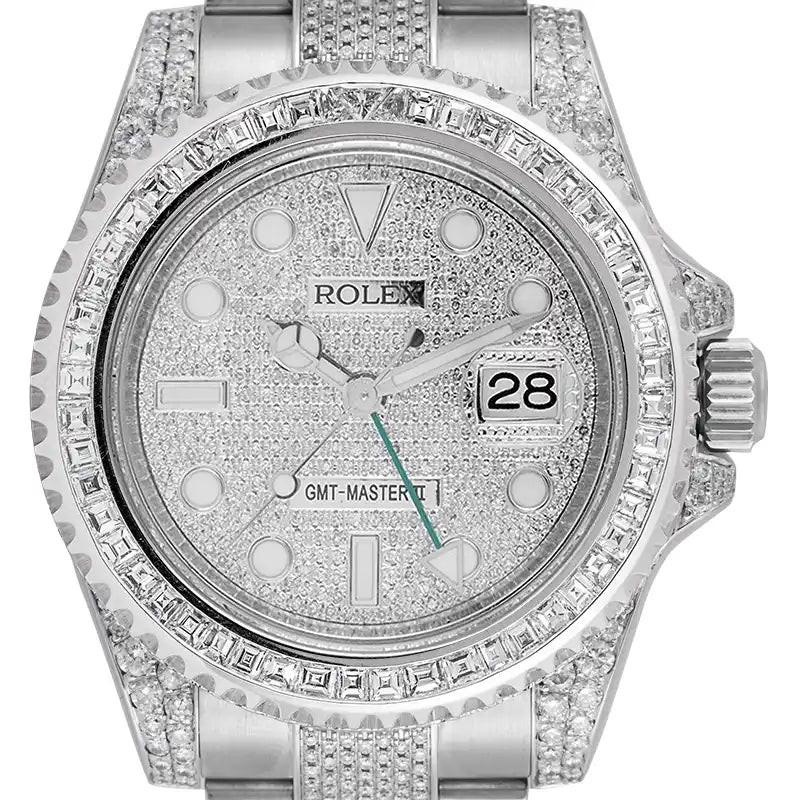 Close up - Custom Diamond Set Rolex GMT-Master II 116710LN Watch