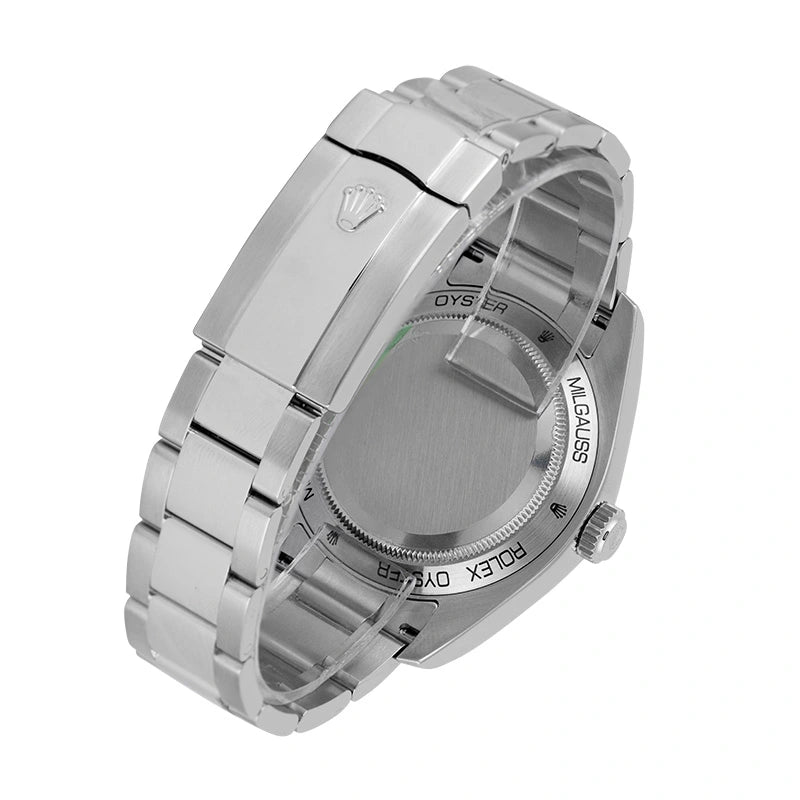 Back view of Custom Diamond Set Rolex Milgauss 116400 Watch