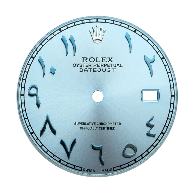 Custom Ice Blue Arabic Dial for Rolex Datejust 41 Authentic Fit