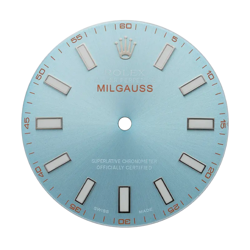 Custom Ice Blue dial for Rolex Milgauss