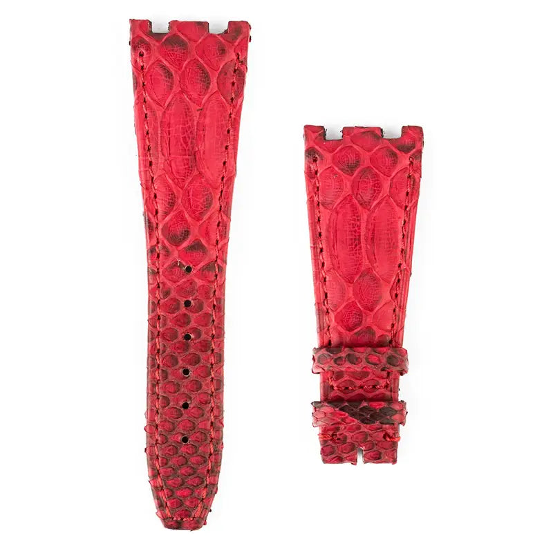 Custom red python strap for AP Royal Oak Offshore old style