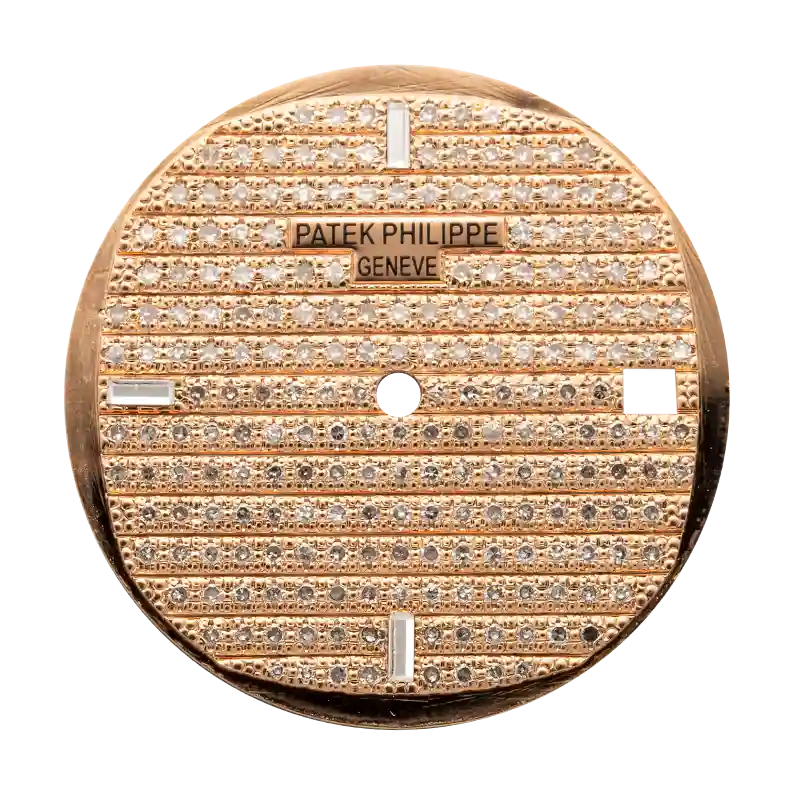 Custom rose gold diamond paved dial Patek Philippe Nautilus 5711