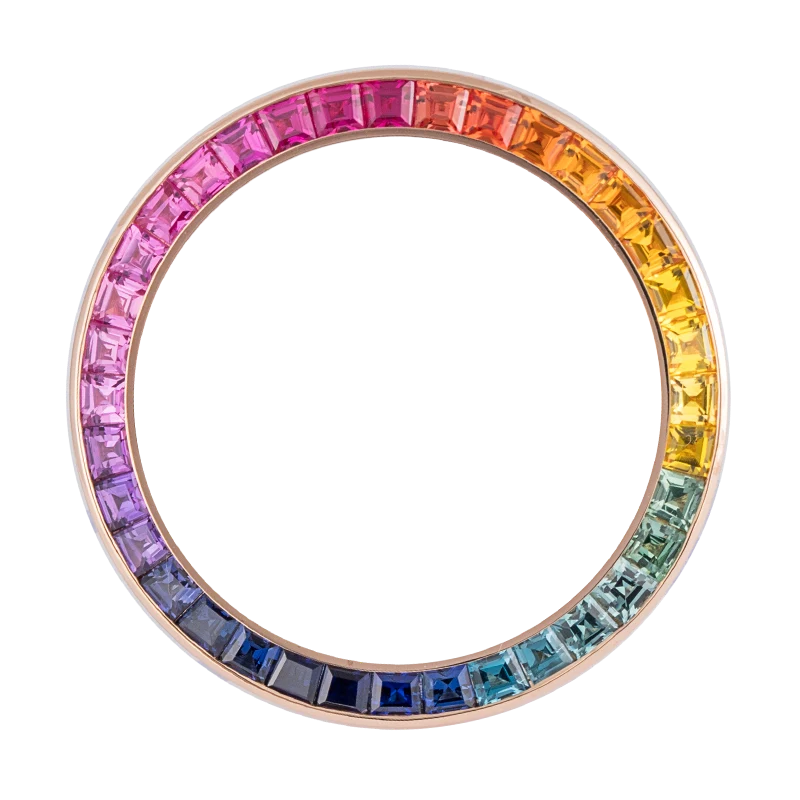 Custom Rose Gold Rainbow Bezel for Rolex Daytona