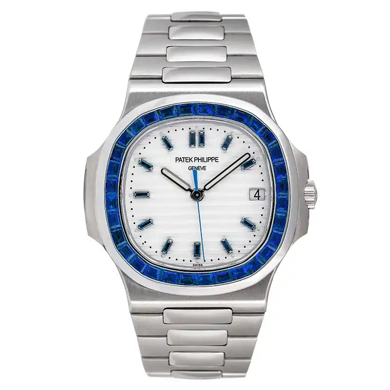 Full view - Custom Sapphire Patek Philippe Nautilus 5711 Steel Watch