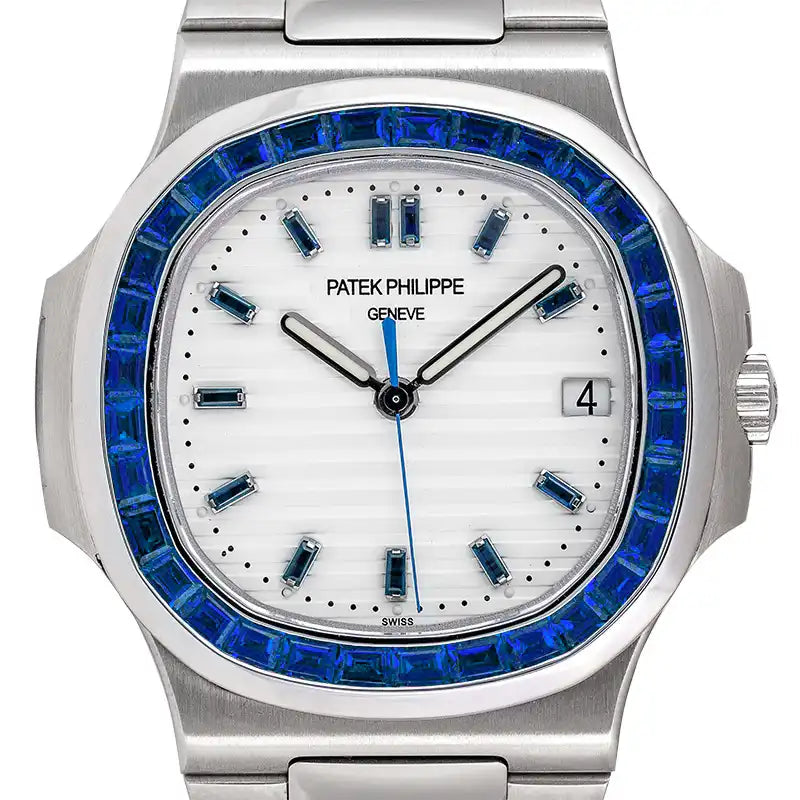 Close up - Custom Sapphire Patek Philippe Nautilus 5711 Steel Watch