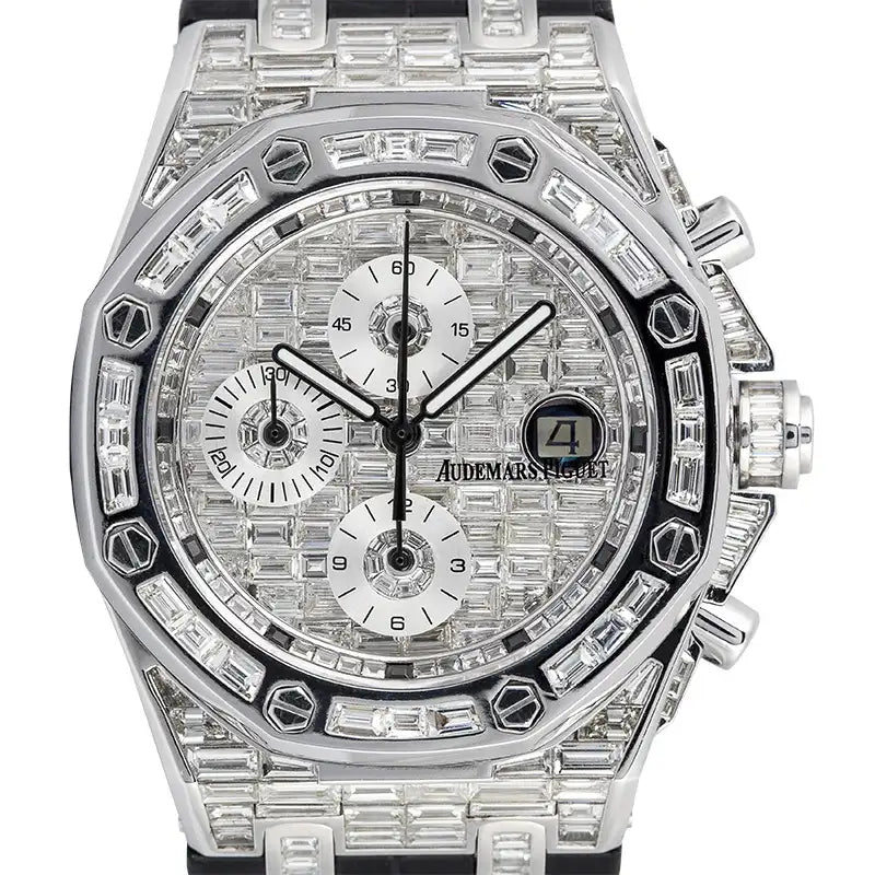 White Gold AP Royal Oak Offshore set with Baguette-Cut Diamonds