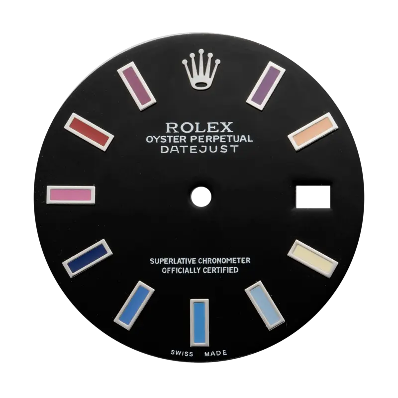Custom black rainbow dial for Rolex Datejust 36