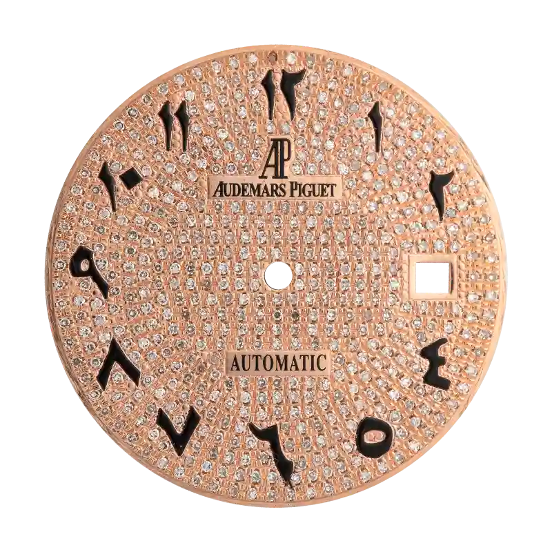 Custom rose gold Diamond Paved dial for AP Royal Oak 41