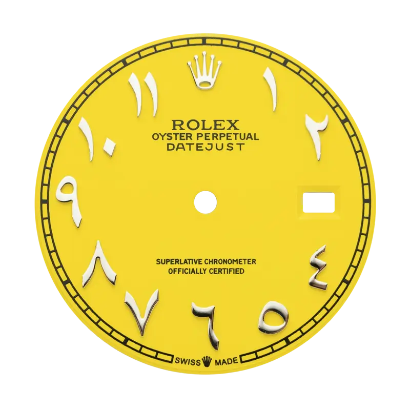 Custom Yellow Arabic Dial for Rolex Datejust 41