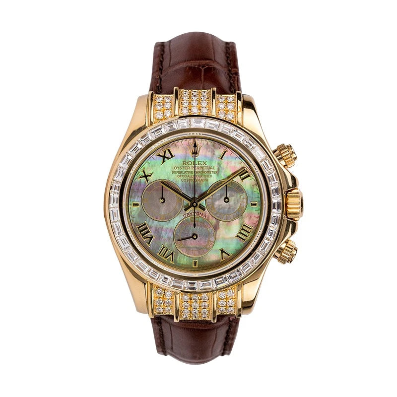 Full view - Rolex Daytona 116518 Yellow Gold with MOP Dial