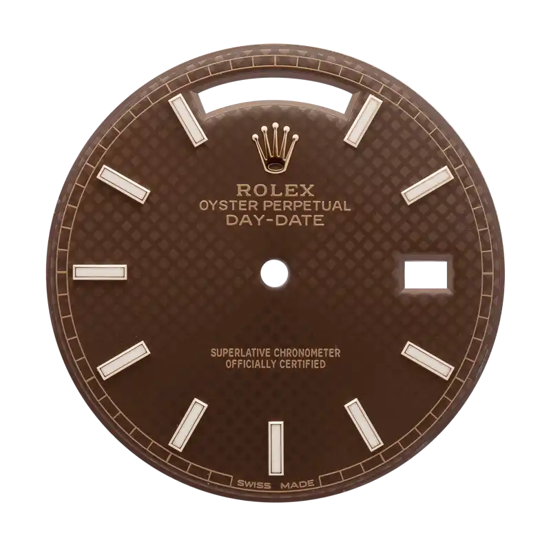 Factory Brown Diagonal Motif Rolex Day-Date 40