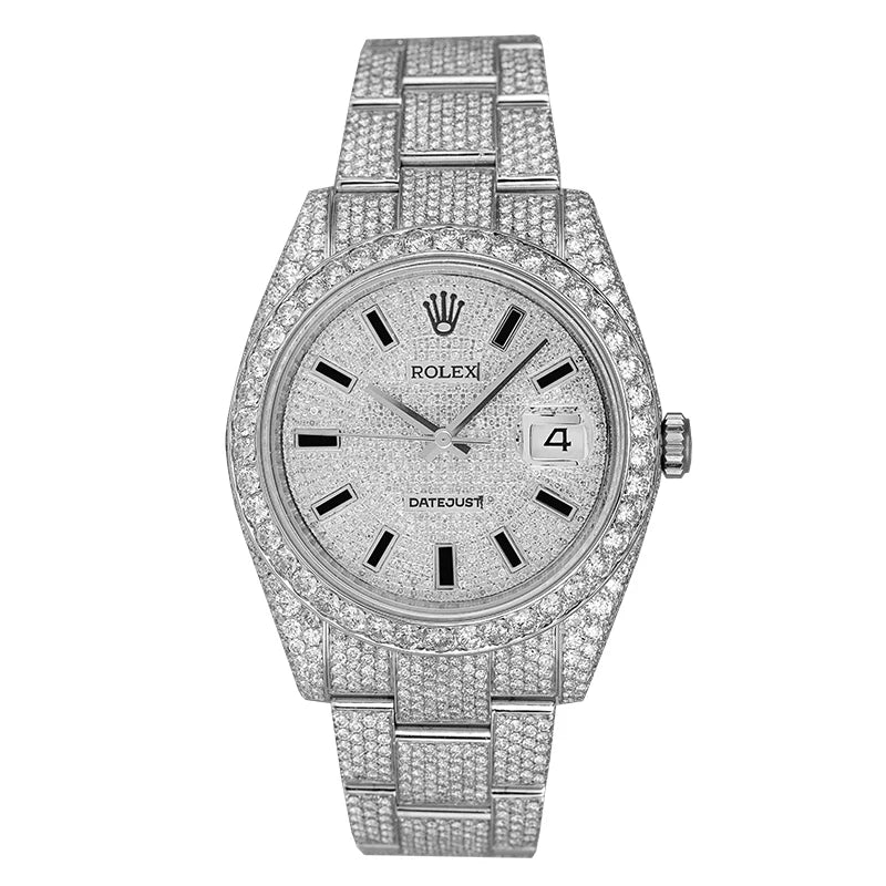 Full view of Custom Diamond Set Rolex Datejust 41 116300