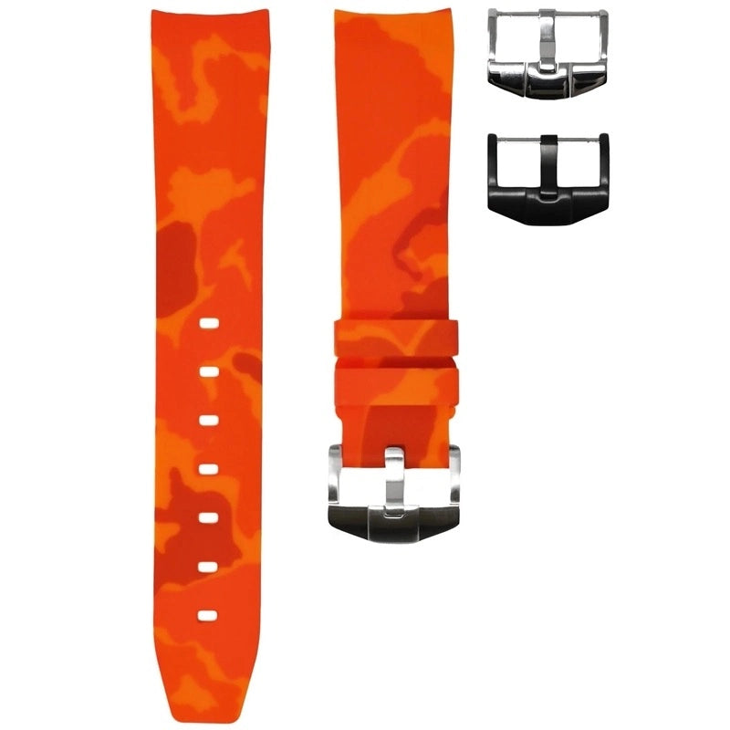 Horus Rubber Strap for Rolex Watches 20mm lug - Orange Camo