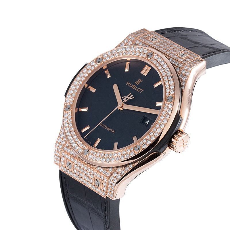 Hublot Classic Fusion 42mm Rose Gold Custom Diamond Set 542.OX.1181.LR