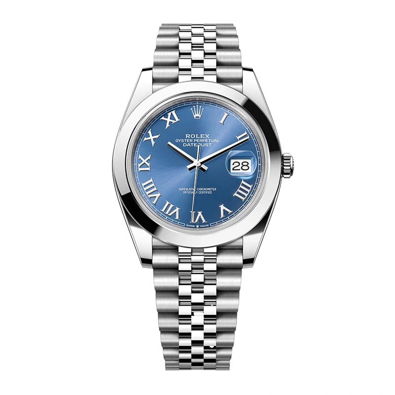 Full view of Rolex Datejust 41 Steel Jubilee Azzurro Dial 126300