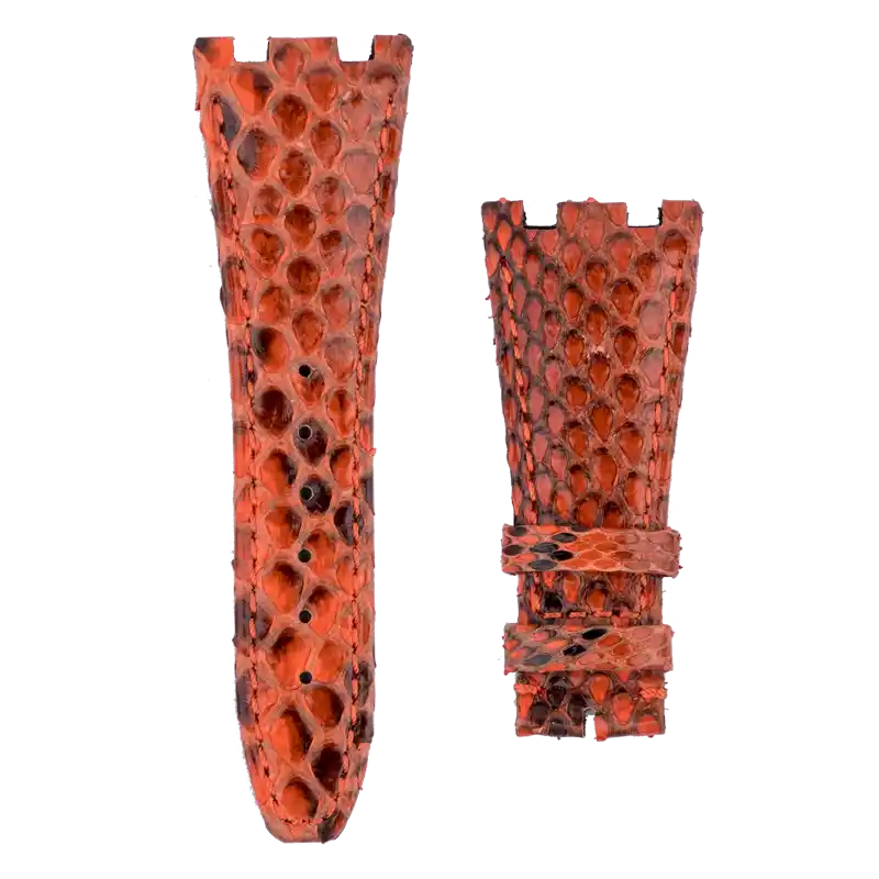 Custom Orange Python Leather Strap for AP Royal Oak Offshore 42mm