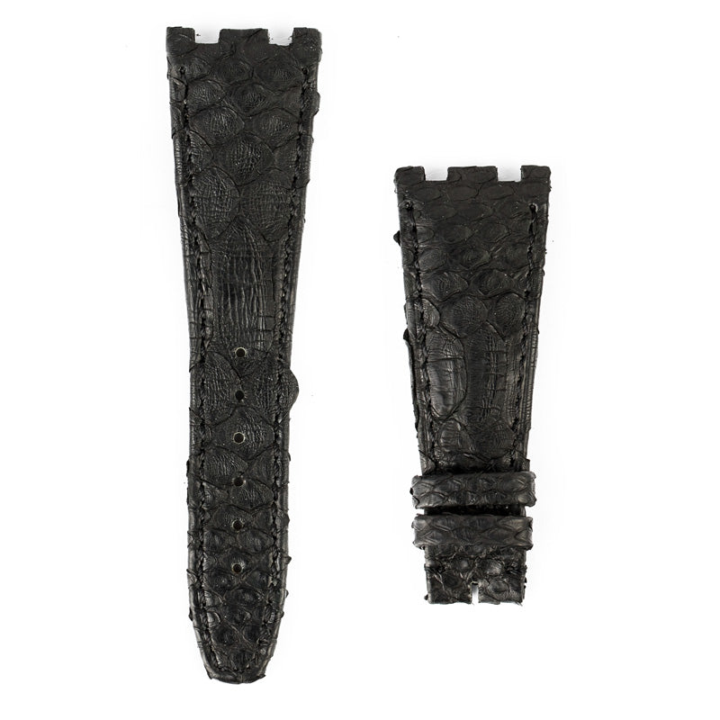 Custom black python strap for Audemars Piguet Royal Oak Offshore old style