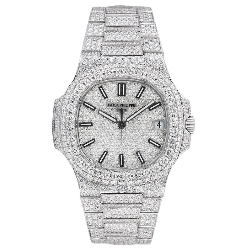 Full view of Patek Philippe 5711 Full Diamond Set Custom Watch