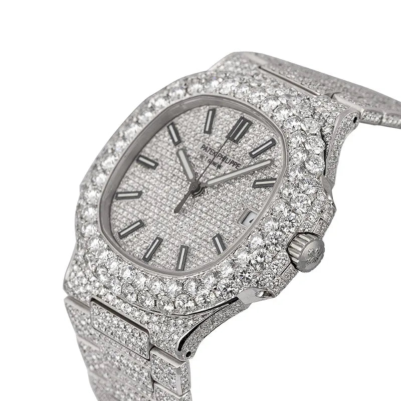 Side view of Patek Philippe 5711 Full Diamond Set Custom Watch