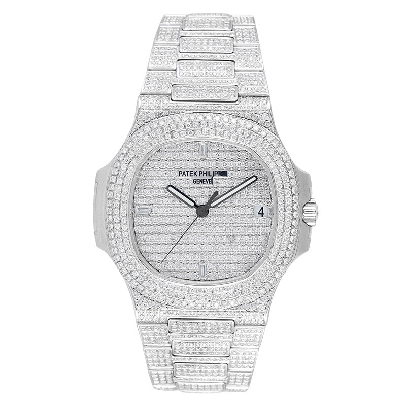 Patek Philippe 5711 Stainless Steel Full Diamond Set Custom Watch