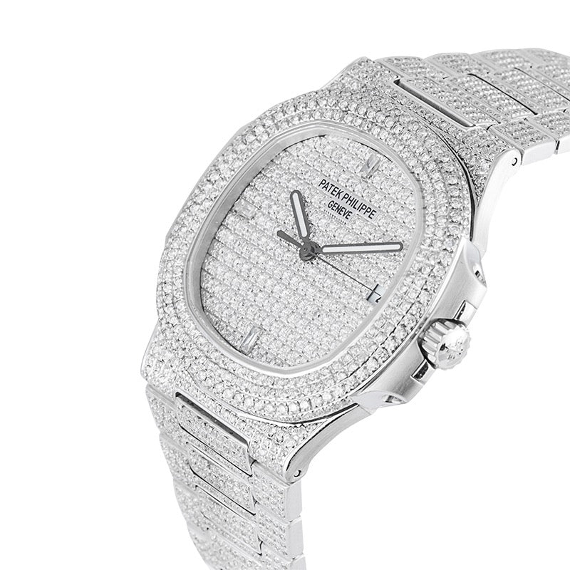 Patek Philippe 5711 Stainless Steel Full Diamond Set Custom Watch