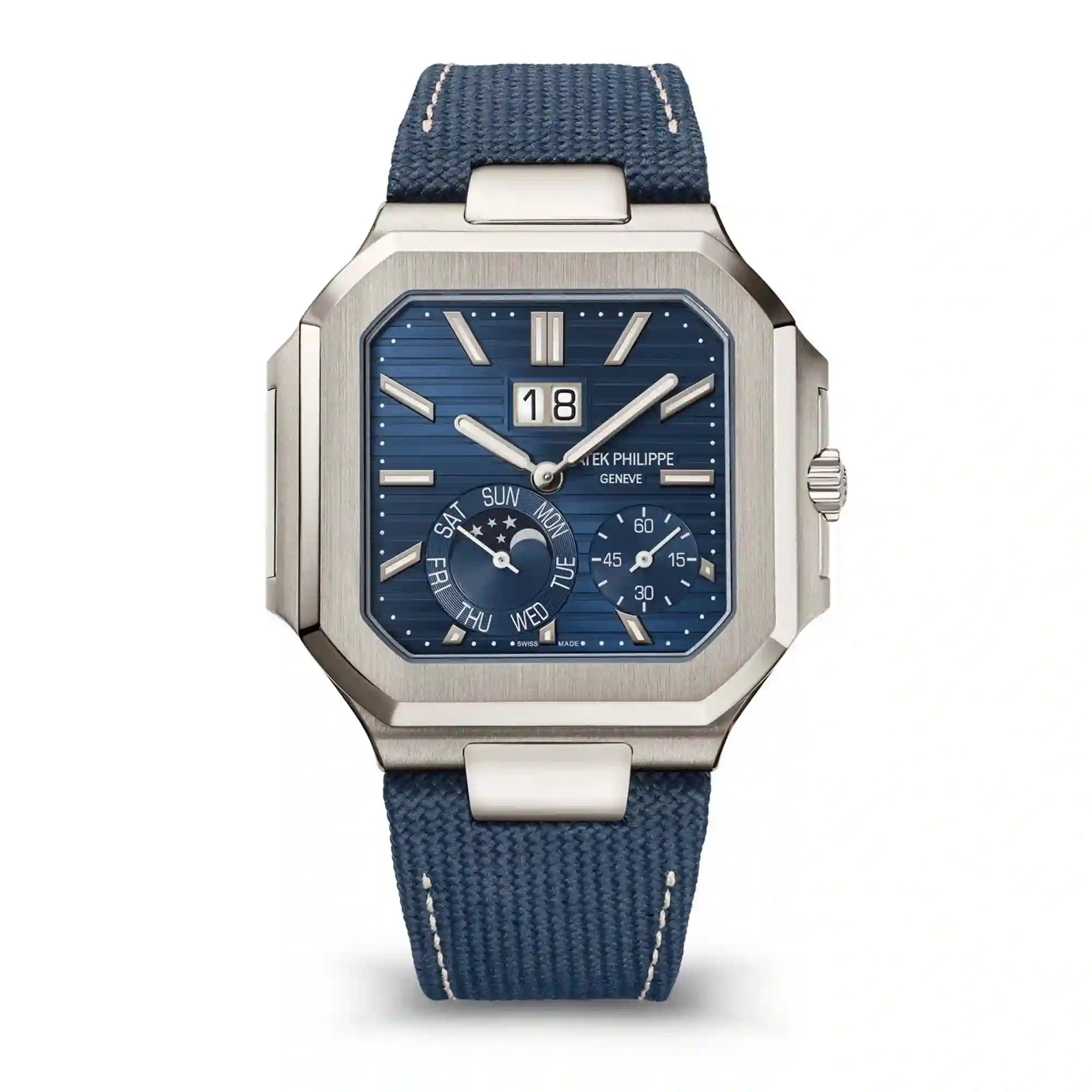 Full view - Patek Philippe Cubitus Platinum Blue Dial 5822P